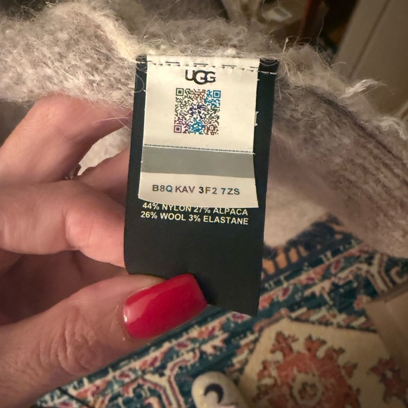 UGG Women's Animal Print Cardigan - Cream and Gray - Picture 3 of 3